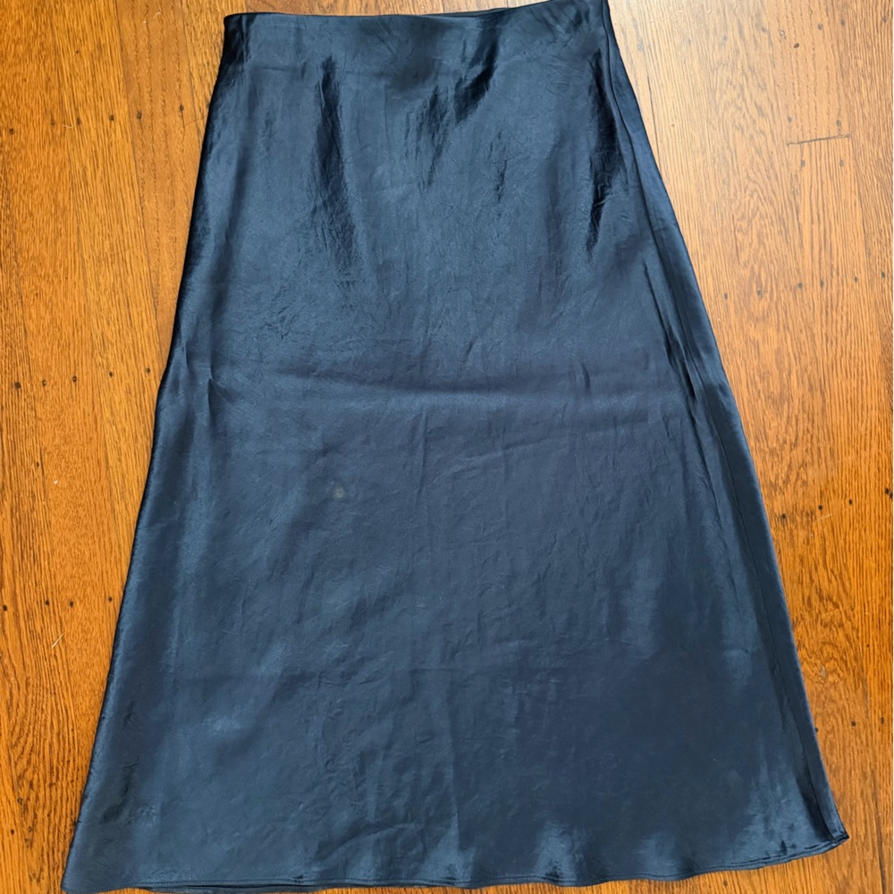 Babaton Navy Midi Satin Skirt